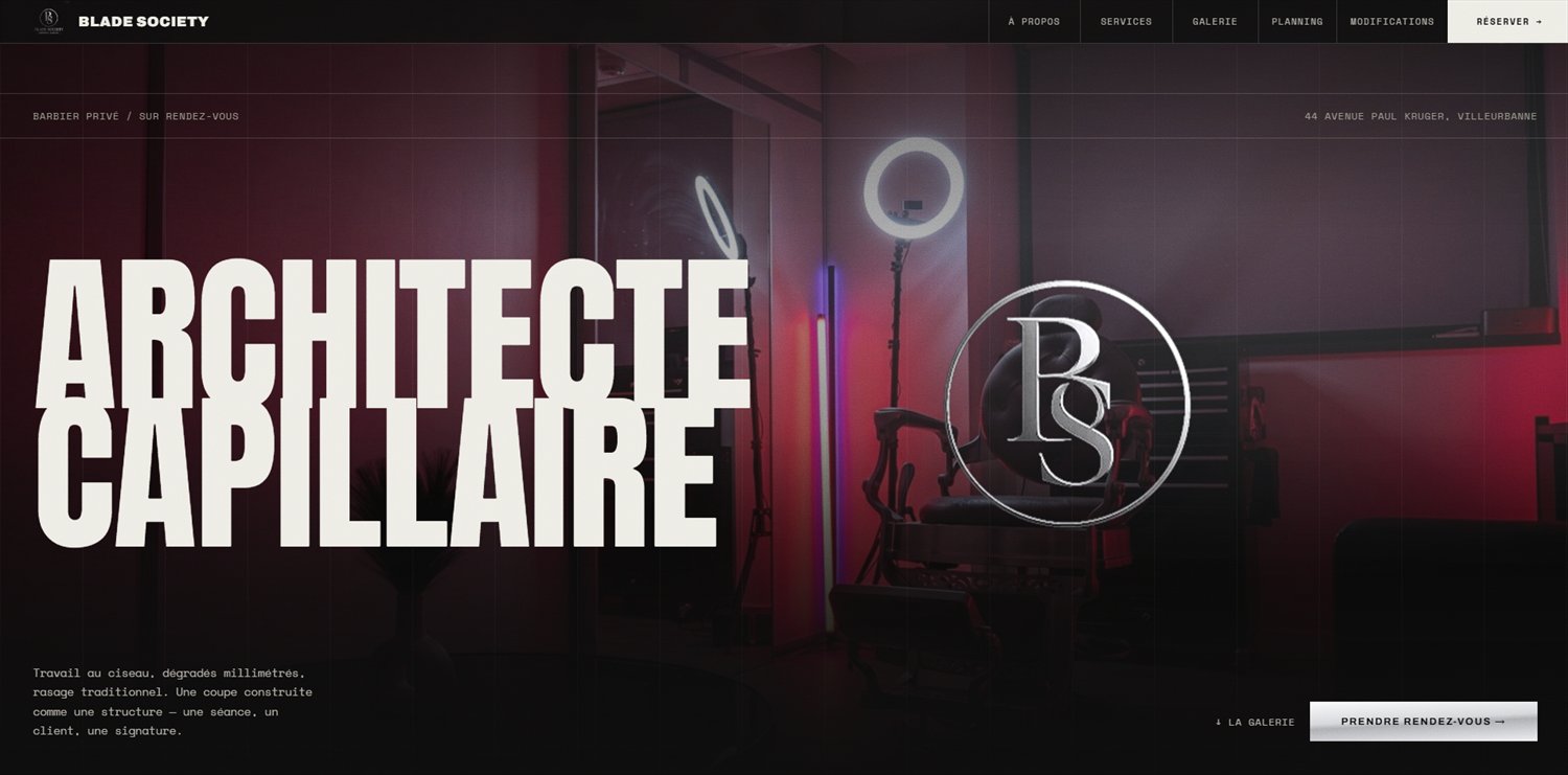 Blade Society — aperçu du site