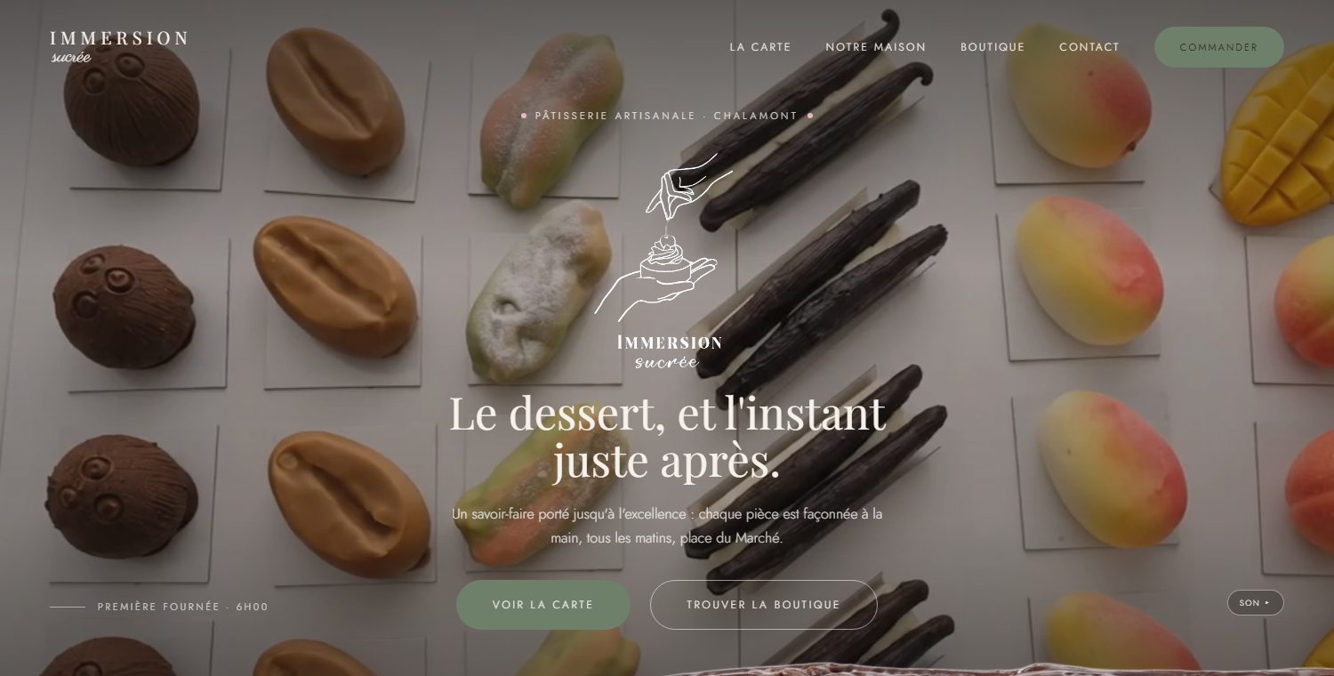 Immersion Sucrée — aperçu du site